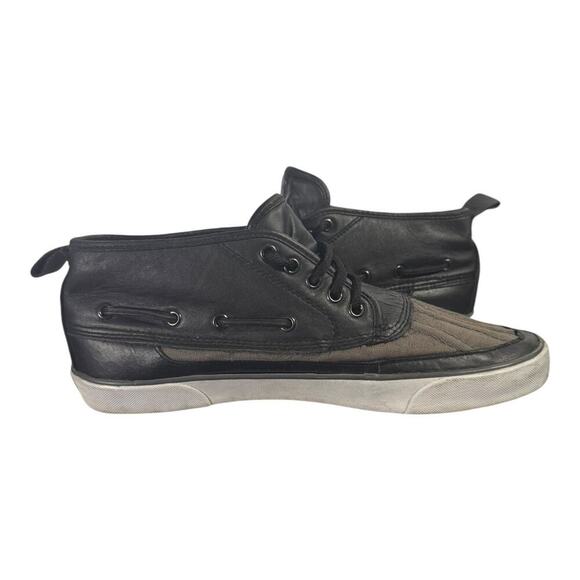 Polo Ralph Lauren Mens Parkstone Mid Sneakers Black/Brown Size 11.5D Lace Up - Picture 7 of 8